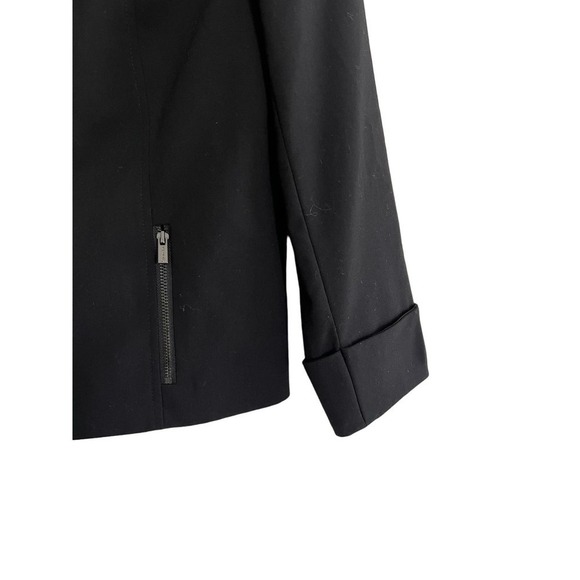 Calvin Klein Black Zip Blazer Fitted Size 2 Y2K Crop Goth Edgy minimalistic 90s - Picture 3 of 4